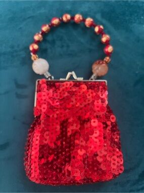 Red Sequin Mini Evening Bag